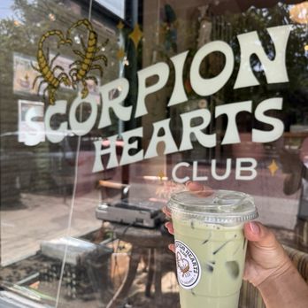 Scorpion Hearts Club - Iced Matcha Latte with Oat Milk - Coffee & Tea Near Me - Grand Rapids, Michigan Scorpion Hearts Club - Iced Matcha Latte with Oat Milk - Coffee & Tea Near Me - Grand Rapids, Michigan