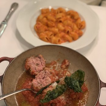 Carbone - Mario 's Meatballs Spicy Rigatoni Vodka - Italian Near Me - New York, New York Carbone - Mario 's Meatballs Spicy Rigatoni Vodka - Italian Near Me - New York, New York