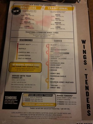 Menu photo 1 Buffalo Wild Wings Marysville, WA