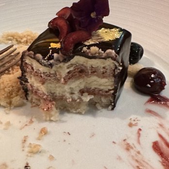 84 Yesler - Chocolate Mousse. Layers of light and dark chocolate - Italian Near Me - Seattle, Washington