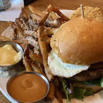 Label Restaurant - Make your own burger with garlic parmesan fries - Sushi Bars Near Me - Johnson City, Tennessee