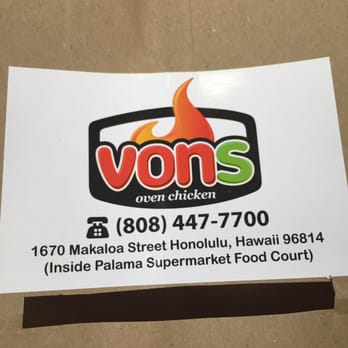 Vons Chicken - Chicken Wings Near Me - Honolulu, Hawaii Vons Chicken - Chicken Wings Near Me - Honolulu, Hawaii