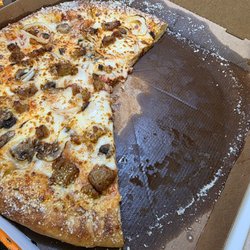 Little Caesars - Drove home, on the stove for an hour and still wet from the grease. this is disgusting. pizza looked OK from up top.. but no...
