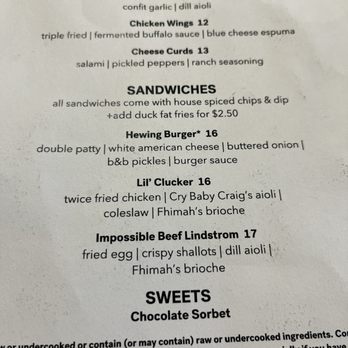 Hewing Bar & Lounge - Menu - Lounges Near Me - Minneapolis, Minnesota Hewing Bar & Lounge - Menu - Lounges Near Me - Minneapolis, Minnesota