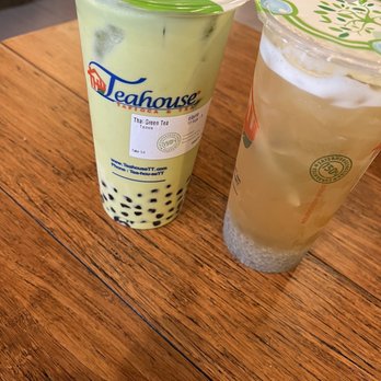The Teahouse Tapioca & Tea - Thai green tea at 50% sugar with tapioca - Coffee & Tea Near Me - Houston, Texas The Teahouse Tapioca & Tea - Thai green tea at 50% sugar with tapioca - Coffee & Tea Near Me - Houston, Texas