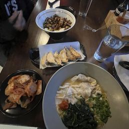 Gyoza, Pork Chashu Bowl, chicken wonton soup Gyoza, Pork Chashu Bowl, chicken wonton soup