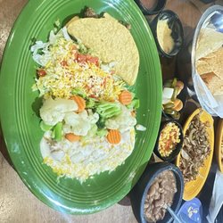 Alfredo's Mexican Cafe - Cheese enchilada, crispy taco, fried onions