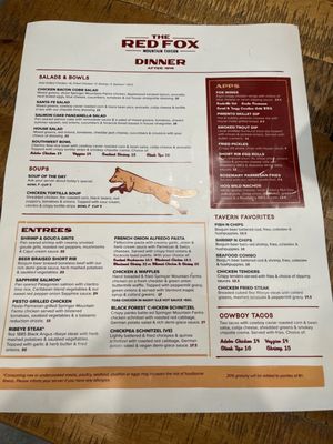 Menu photo 2 The Red Fox Waynesville, NC Menu photo 2 The Red Fox Waynesville, NC