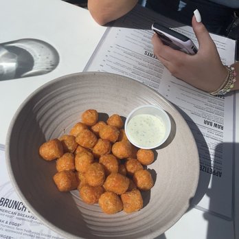 Glass & Vine - Sweet Potato Tater Tots - New American Near Me - Miami, Florida Glass & Vine - Sweet Potato Tater Tots - New American Near Me - Miami, Florida