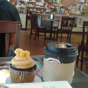 Chamblin's Uptown - Peanut butter, chocolate and banana cupcake and coffee. - Books, Mags, Music & Video Near Me - Jacksonville, Florida