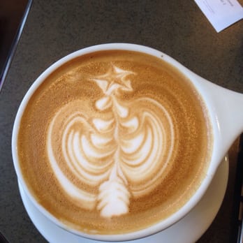 Bitter Sweet - Getting in the holiday spirit with Christmas tree latte art!! - Desserts Near Me - Cupertino, California