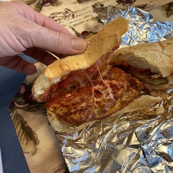 Red Devil Pizza - October 5, 2021 my chicken Parmesan sandwich. Minuscule amount of tomato sauce on sandwich. super dry. Red Devil = Cheapskates! - Italian Near Me - La Verne, California