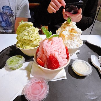 Oakobing - Green Tea Shaved Ice, Strawberry Shaved Ice, Injeolmi Shaved Ice - Shaved Ice Near Me - Los Angeles, California