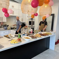 Lil' Leto Catering - Brunch: Frittata, home fries, thick cut smoked bacon, waffles, seasonal fruit, fried chicken, & French toast.