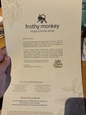 Menu photo 8 Frothy Monkey Birmingham, AL