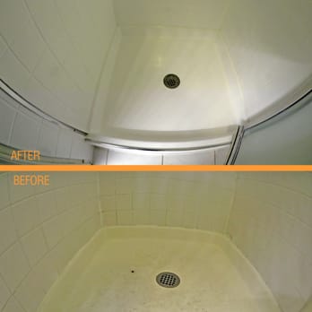 Discovery Coatings - Before and After of Shower Enclosure Tub and Tiles - Refinishing Services Near Me