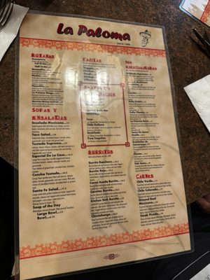 Menu photo 3 La Paloma Restaurant La Verne, CA