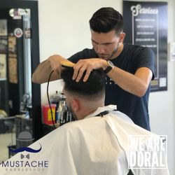 Mustache Barbershop South - We always start or fades with a clean base.