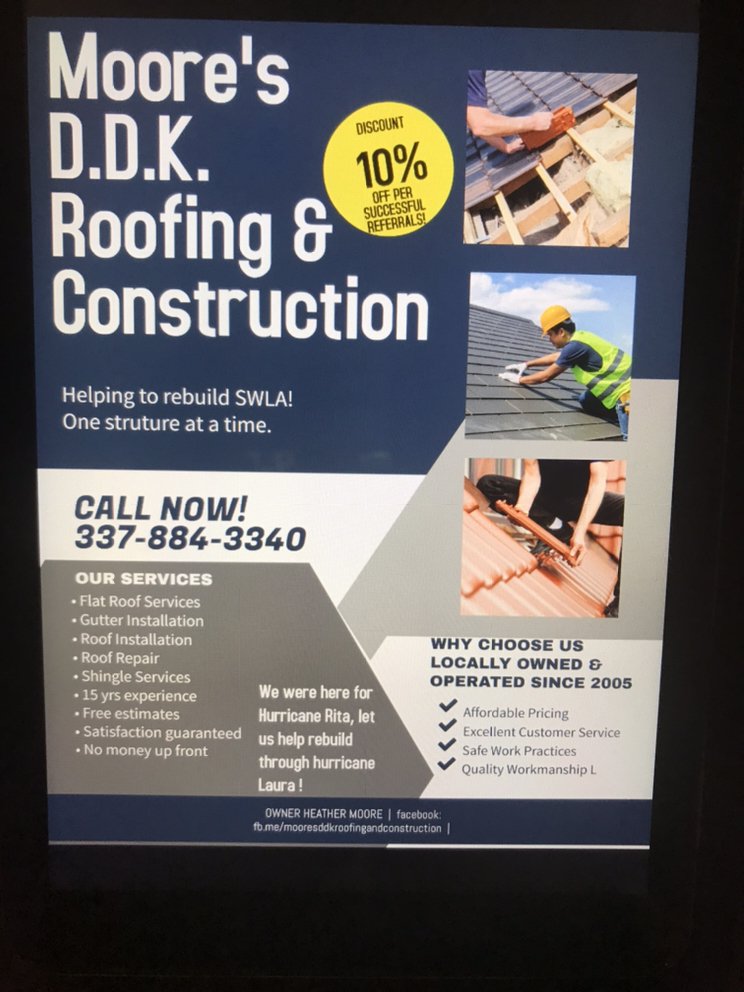 Slide of Moore's DDK Roofing & Construction