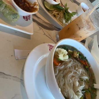 Pho 813 - Pho with veggies and tofu, summer rolls, thai tea - Vietnamese Near Me - Tampa, Florida