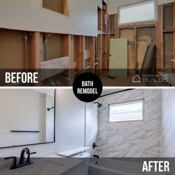 Innovative Builds - Bathroom Remodel - Before and After - General Contractors Near Me - Little Elm, Texas Innovative Builds - Bathroom Remodel - Before and After - General Contractors Near Me - Little Elm, Texas