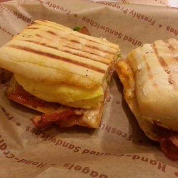 Einstein Bros. Bagels - Bacon & spinach panini - Bagels Near Me - Irvine, California Einstein Bros. Bagels - Bacon & spinach panini - Bagels Near Me - Irvine, California