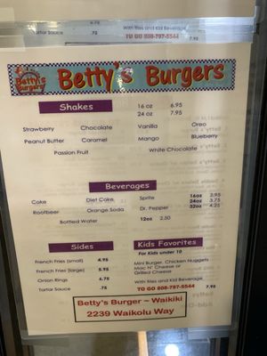 Menu photo 8 Betty’s Burgers Honolulu, HI Menu photo 8 Betty’s Burgers Honolulu, HI