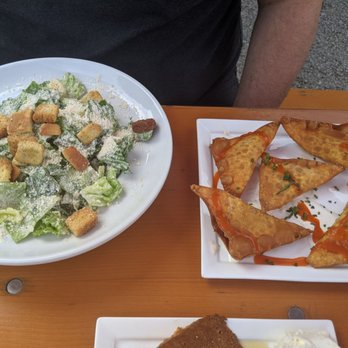 Jealous Monk - Buffalo chicken Rangoon's and Cesar - Beer Gardens Near Me - Mystic, Connecticut