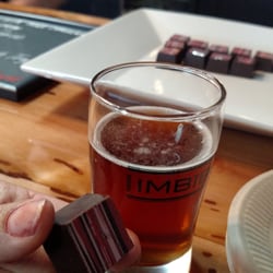 Biere De Garde paired w white chocolate and strawberry filled chocolates.