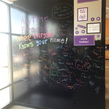 Anytime Fitness - New dry erase member wall.  Come on in and sign our wall.  We love it!!! - Gyms Near Me - Elyria, Ohio
