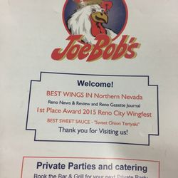 Joe Bob's Bar And Grill - Menu