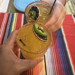 A Taco by Divino ® Davie - Mexican-Peruvian Fusion Flavors - Passion fruit jalapeño margaritas in honor of Practical Magic Movie Night.