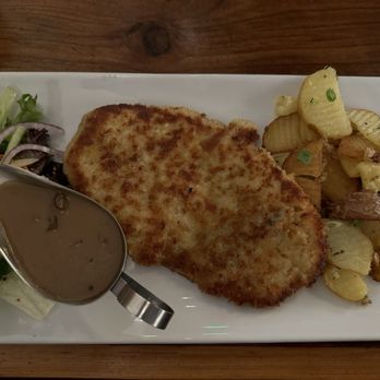 Bistro Mitte - Pork Jager Schnitzel - German Near Me - San Carlos, California Bistro Mitte - Pork Jager Schnitzel - German Near Me - San Carlos, California