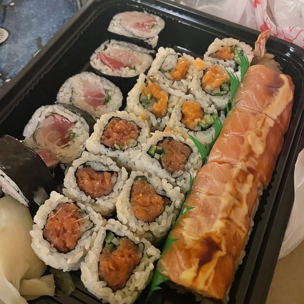 Sake Bomb - Negi hamachi, spicy tuna, spicy salmon & OMG roll - Japanese Near Me - San Francisco, California Sake Bomb - Negi hamachi, spicy tuna, spicy salmon & OMG roll - Japanese Near Me - San Francisco, California