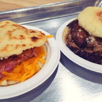 Alchemy Restaurant - [11/22/19] L: smoked pork chop arepa, R: Venezuela arepa - Venezuelan Near Me - Prospect, Kentucky