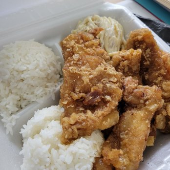 KJ's Local Grindz - Garlic chicken plate with mac - Chicken Shop Near Me - Kaneohe, Hawaii