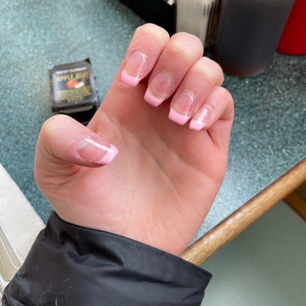 90's Nails and Spa - Pink French tips - Nail Salons Near Me - Waterville, Maine