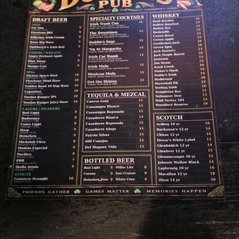 Dublin's Irish Whiskey Pub - Menu (Oct 2026) - Pubs Near Me - Los Angeles, California