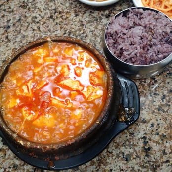 Musiro - soondooboo/tofu soup with purple rice - Korean Near Me - Carrollton, Texas