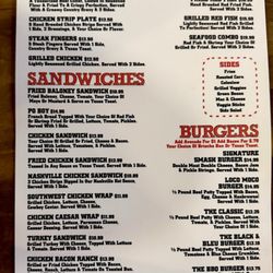 Boneshaker's Restaurant & Billiards - Menu