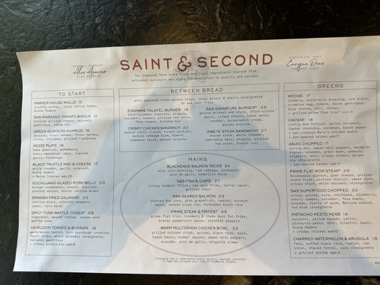 Menu photo 5 Saint & Second Woodland Hills, CA