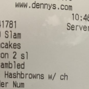 Denny's - the receipt for the restaurant - American Near Me - Porterville, California Denny's - the receipt for the restaurant - American Near Me - Porterville, California