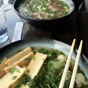 Sai Gon Pho - Tofu and veggie pho (bottom), all meat + cartilage pho (top) - Vietnamese Near Me - Novi, Michigan Sai Gon Pho - Tofu and veggie pho (bottom), all meat + cartilage pho (top) - Vietnamese Near Me - Novi, Michigan