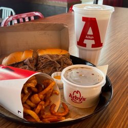 Arby's - French dip and Swiss sandwich with a side of curly fries