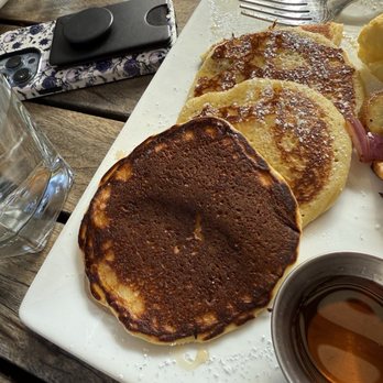 Gray Tavern - Ricotta Pancakes Also burned to the point of being inedible hockey pucks (this was attempt two) - Breakfast & Brunch Near Me - Los Angeles, California Gray Tavern - Ricotta Pancakes Also burned to the point of being inedible hockey pucks (this was attempt two) - Breakfast & Brunch Near Me - Los Angeles, California
