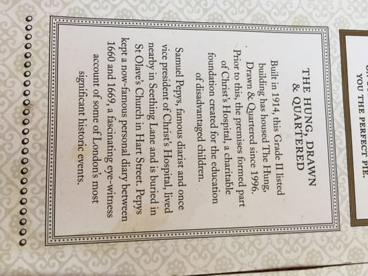 Menu photo 8 Hung Drawn & Quartered London, XGL