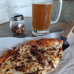 Myles Pizza Depot - Bacon chz pizza, Manny's draft.