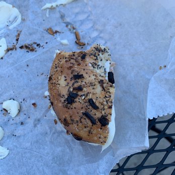 Boca Bagel Bar - Burnt everything bagel - Bagels Near Me - Boca Raton, Florida