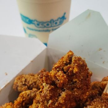 Milk Tea Lab - Mild Popcorn chicken and roasted honey with egg pudding - Bubble Tea Near Me - San Jose, California