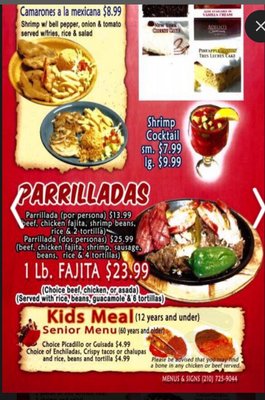 Menu photo 7 Taurinos Mexican Restaurant San Antonio, TX